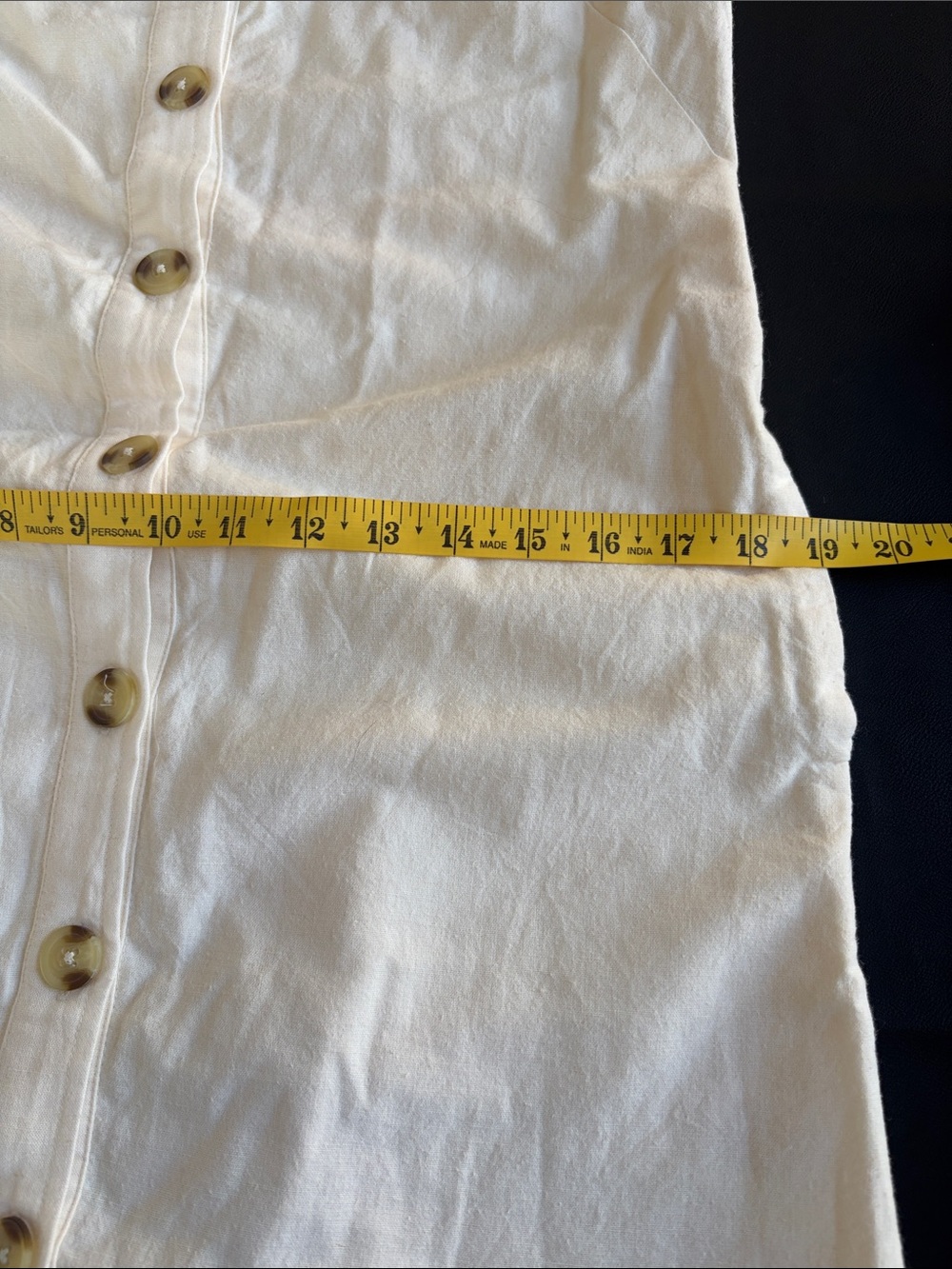 NWT BILA77 Keli Ivory Linen Blend Button Front Mini Dress Size S - Picture 12 of 14
